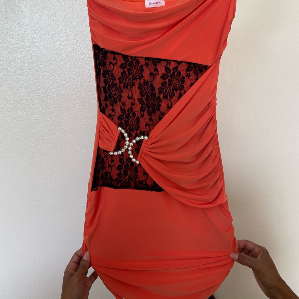 Orange one shoulder Demore dress